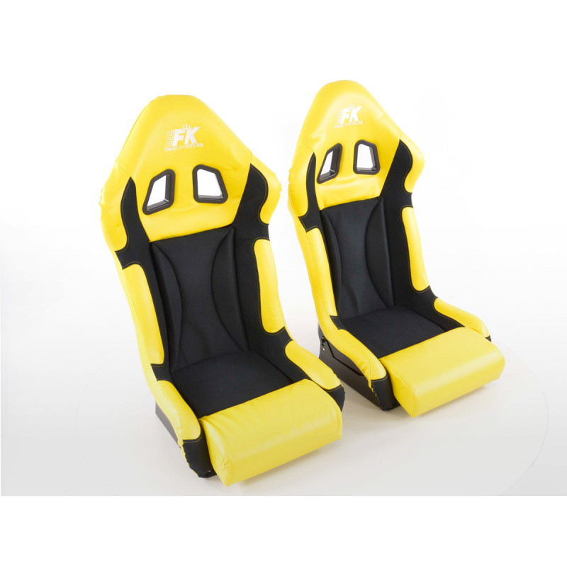 Sièges sport FK Sièges baquets complets pour voiture Set Race 1 avec housse en fibre de verre brillante