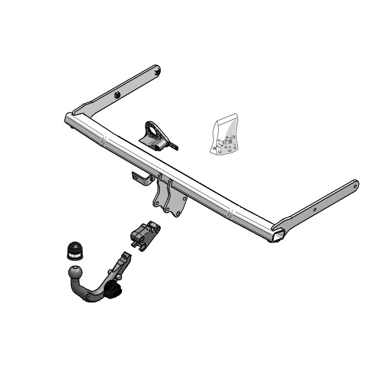 Attelage à rotule démontable en diagonal (BMA)VW TOURAN Cross (1T3) Monospace 2010-2015(05-2010- 05-2015)