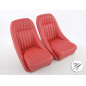 FK Oldtimersitze Ensemble de sièges baquets pour voiture Montgomery au look rétro rouge