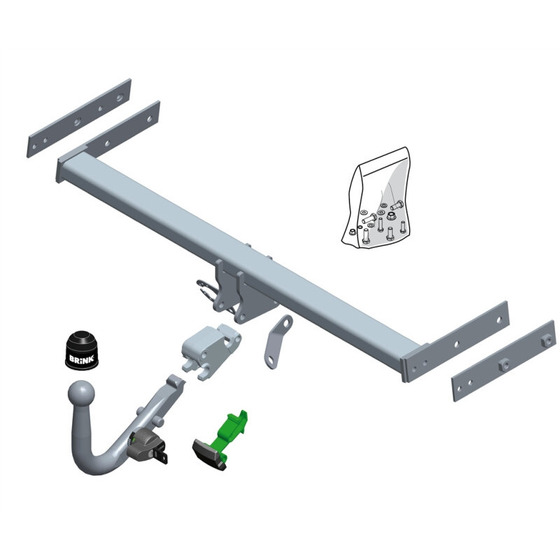 Attelage à rotule démontable en diagonal (BMA)VOLVO V40 R-Design (525) 3/5 portes 2012-2019(03-2012- 08-2019)