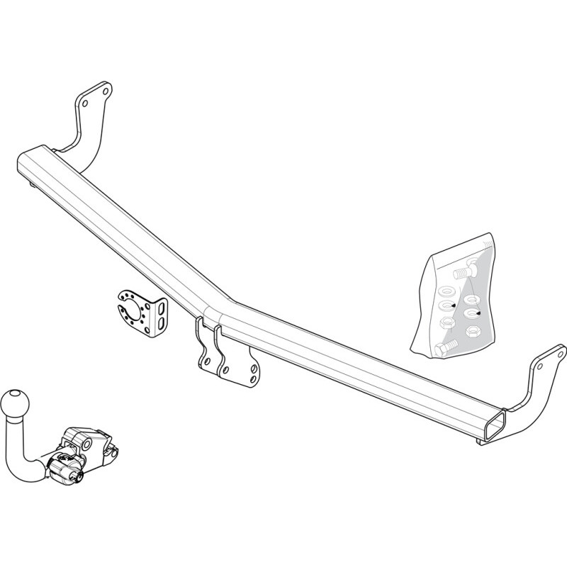 Attelage à rotule démontable en diagonal (BMA)CITROËN DS3 (SA_) 3/5 portes 2009-2016(11-2009- 12-2016)