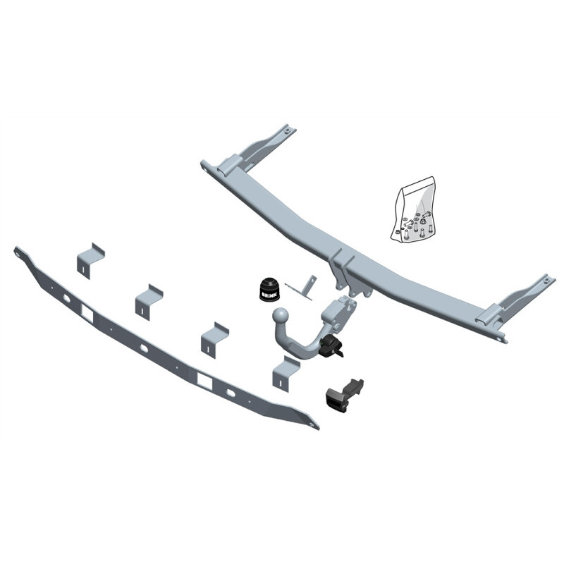 Attelage à rotule démontable en diagonal (BMA)VW CADDY III 4motion (2KA, 2KH, 2CA, 2CH) 2004-2015(03-2004- 05-2015)