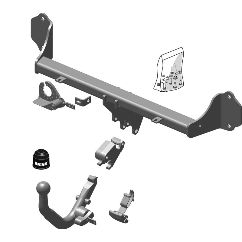 Attelage à rotule démontable en diagonal (BMA)BMW 3 pack M-Sport (F30, F80) Coffre 2011-2018(11-2011- 10-2018)