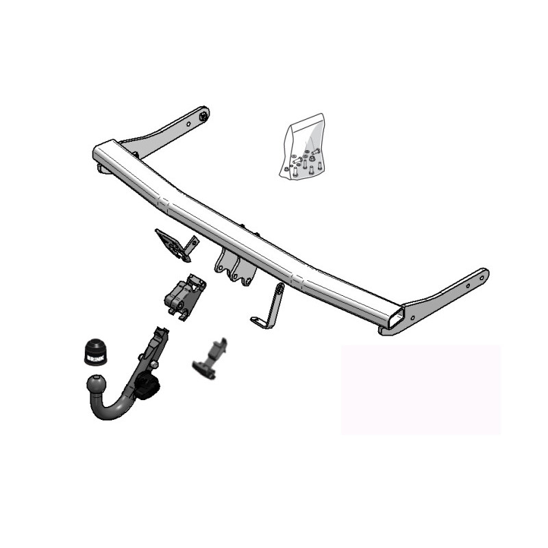 Attelage à rotule démontable en diagonal (BMA) VW PASSAT4motion B6 (3C2) Coffre 2005-2010(03-2005- 12-2010)