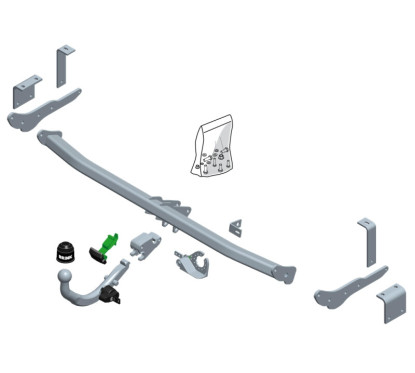 Attelage à rotule démontable en diagonal (BMA)MERCEDES-BENZ CITAN chassis long (W415) Monospace 2012-2021(11-2012- 08-2021)