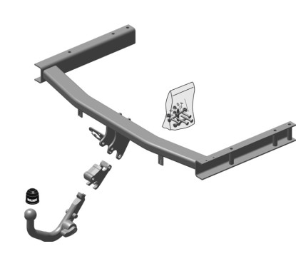 Attelage à rotule démontable en diagonal (BMA)AUDI A4 B7 (8EC) Coffre 2004-2009(11-2004- 01-2009)