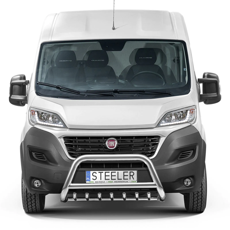Barre de protection avant STEELER avec grille avec kit de montage en acier inoxydable polizenec