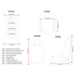 Sièges sport FK Sièges demi-baquets automatiques Set Racing au look sport automobile 