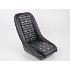 FK Oldtimersitze Sièges baquets complets pour voiture Set Classic 1 en cuir synthétique noir avec appuie-tête avec rails de roul