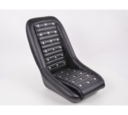 FK Oldtimersitze Sièges baquets complets pour voiture Set Classic 1 en cuir synthétique noir avec appuie-tête avec rails de roul
