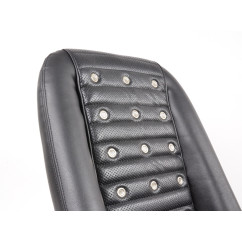 FK Oldtimersitze Sièges baquets complets pour voiture Set Classic 1 en cuir synthétique noir avec appuie-tête avec rails de roul
