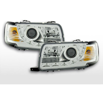 Phare Daylight LED DRL look Audi 80 type B4 91-94 chrome