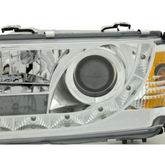 Phare Daylight LED DRL look Audi 80 type B4 91-94 chrome 