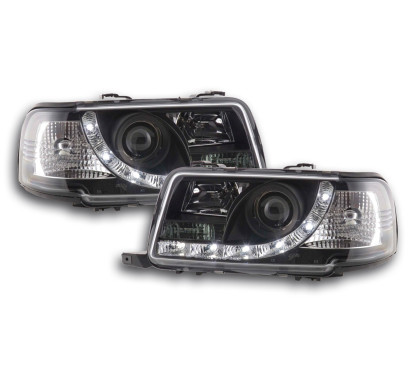 Phare Daylight LED DRL look Audi 80 type B4 91-94 noir