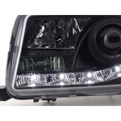 Phare Daylight LED DRL look Audi 80 type B4 91-94 noir 