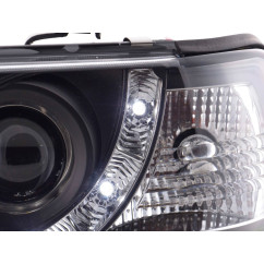 Phare Daylight LED DRL look Audi 80 type B4 91-94 noir 