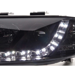 Phare Daylight LED DRL look Audi A6 type 4B 01-04 noir 
