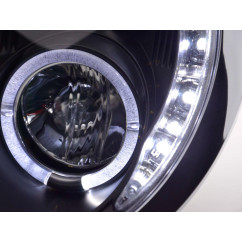 Phare Daylight LED DRL look Mini Cooper type R50 01-06 noir 