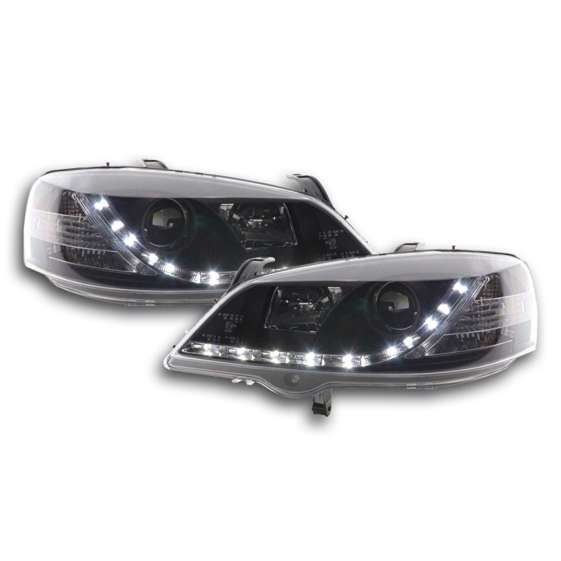 Phare Daylight LED DRL look Opel Astra G 98-03 noir