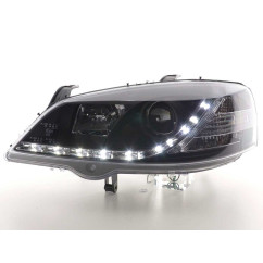 Phare Daylight LED DRL look Opel Astra G 98-03 noir 