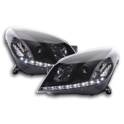 Phare Daylight LED DRL look Opel Astra H noir 