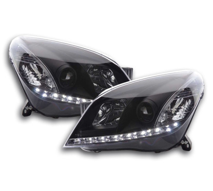 Phare Daylight LED DRL look Opel Astra H noir