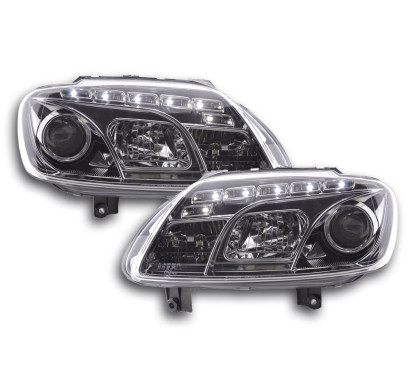 Phares Daylight LED DRL look VW Touran Type 1T / VW Caddy Type 2K 03- chrome