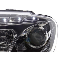 Phares Daylight LED DRL look VW Touran Type 1T / VW Caddy Type 2K 03- chrome 
