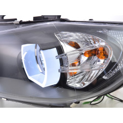 Phare Daylight LED DRL look BMW Série 3 E90 / E91 05-08 noir 