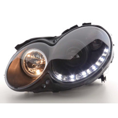 Phare Daylight LED DRL look Mercedes CLK type W209 04-09 noir 