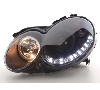 Phare Daylight LED DRL look Mercedes CLK type W209 04-09 noir