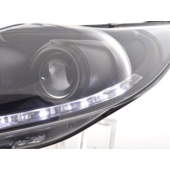 Phare Daylight LED DRL look Ford Fiesta 08-12 noir 
