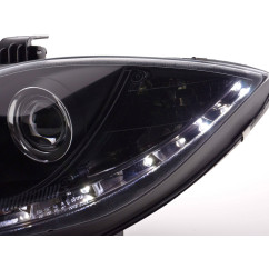 Phare Daylight LED DRL look Seat Leon 1P 09- noir 