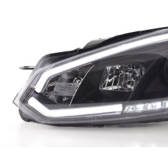 Phare Daylight LED feux de jour VW Golf 6 08-12 noir 