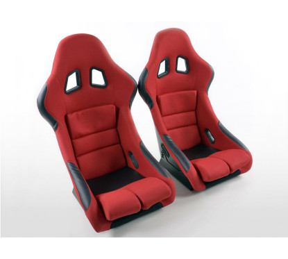 Sièges sport FK Sièges baquets complets pour voiture Set Edition 2 tissu rouge 