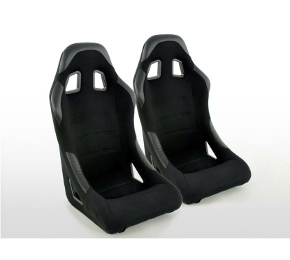 Sièges sport FK Sièges baquets complets pour voiture Set Edition 4 tissu noir 